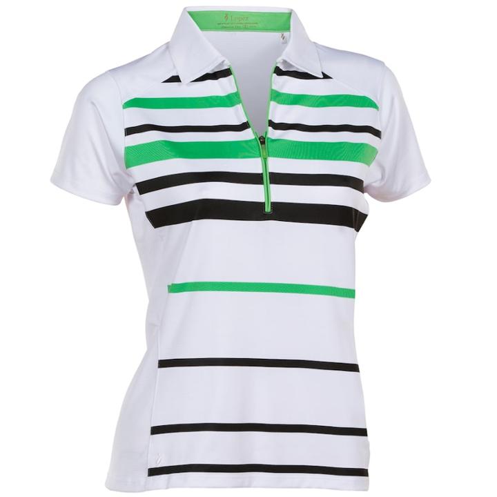 Women's Nancy Lopez Shock Short Sleeve Golf Polo, Size: Medium, White Oth