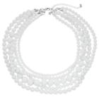 Multi Strand Beaded Necklace, Women's, White