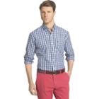 Big & Tall Izod Advantage Slim-fit Checked Stretch Button-down Shirt, Men's, Size: Small, Brt Blue