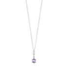 Sterling Silver Hexagon Cut Brazilian Amethyst Pendant Necklace, Women's, Size: 18, Purple