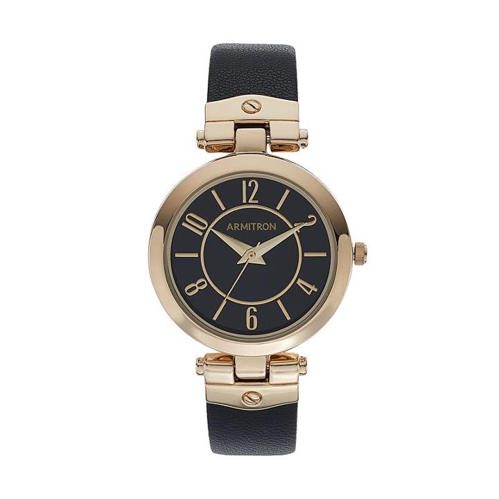Armitron Women's Leather Watch - 75/5338bkgpbk, Size: Small, Black