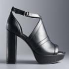 Simply Vera Vera Wang Parakeet Women's Platform High Heel Sandals, Size: 7, Black