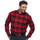 Big & Tall Croft & Barrow&reg; Regular-fit Flannel Woven Button-down Shirt, Men's, Size: Xl Tall, Med Green