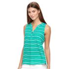 Women's Apt. 9&reg; Sleeveless Popover Top, Size: Medium, Turquoise/blue (turq/aqua)