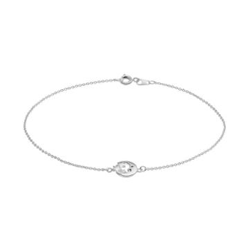 Barefootsies Silver Plated Moon & Stars Anklet, Women's, Size: 9, Grey