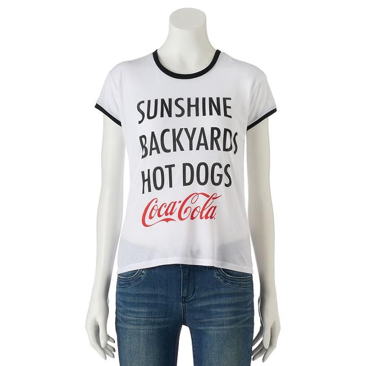 Juniors' Coca-cola Sunshine Graphic Tee, Girl's, Size: Large, Ovrfl Oth