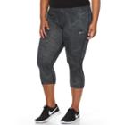 Plus Size Nike Essential Power Training Capri Workout Tights, Women's, Size: 3xl, Grey (charcoal)