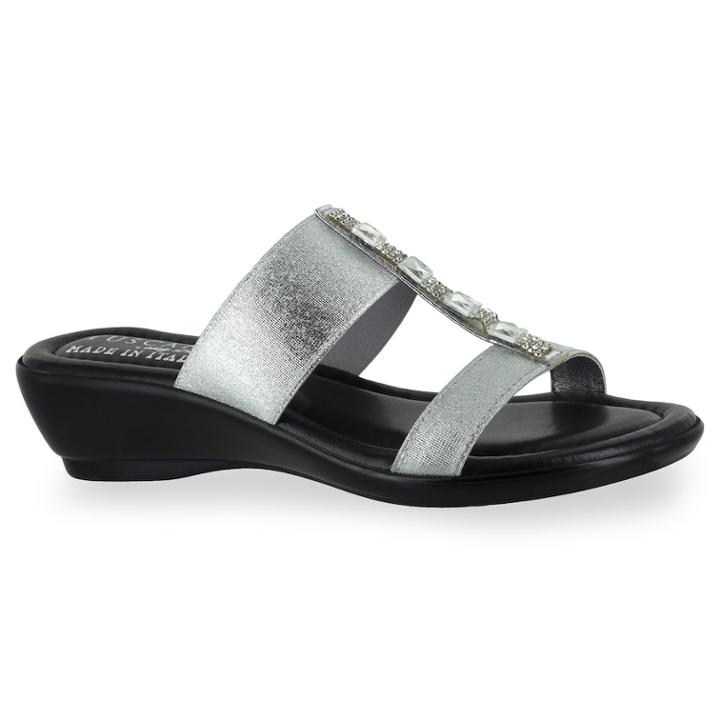 Tuscany By Easy Street Elba Women's Sandals, Size: 10 Wide, Silver