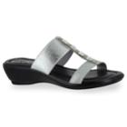 Tuscany By Easy Street Elba Women's Sandals, Size: 10 Wide, Silver