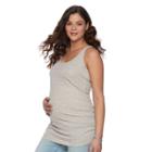 Maternity A:glow Ribbed Ruched Tank, Women's, Size: Xxl-mat, Lt Beige