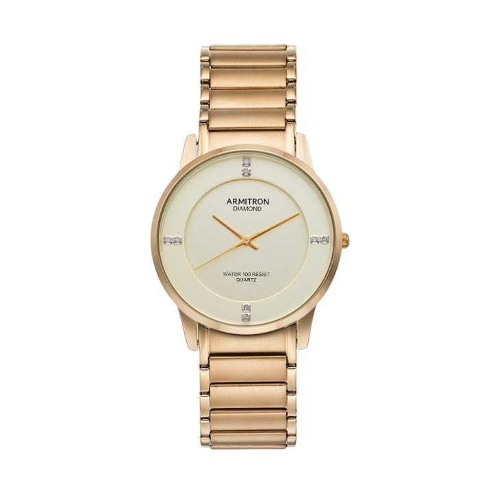Armitron Men's Diamond Accent Stainless Steel Watch - 20/5246chgp, Size: Medium, Yellow