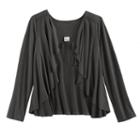 Girls 7-16 & Plus Size Mudd&reg; Fringe Back Jacket, Size: 10, Grey Other