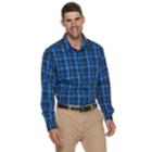 Men's Columbia Hardy Ridge Plaid Stretch Button-down Shirt, Size: Xl, Blue