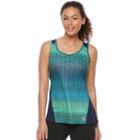 Women's Tek Gear&reg; Printed Performance Base Layer Workout Tank, Size: Medium, Med Green