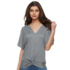 Women's Juicy Couture Dolman Knot-front Tee, Size: Medium, Light Grey