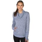 Women's Rbx Cowlneck Brushed Back Slubbed Sweater, Size: Small, Blue (navy)