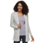 Women's Sonoma Goods For Life&trade; Sparkle Cable Knit Cardigan, Size: Xs, Light Grey