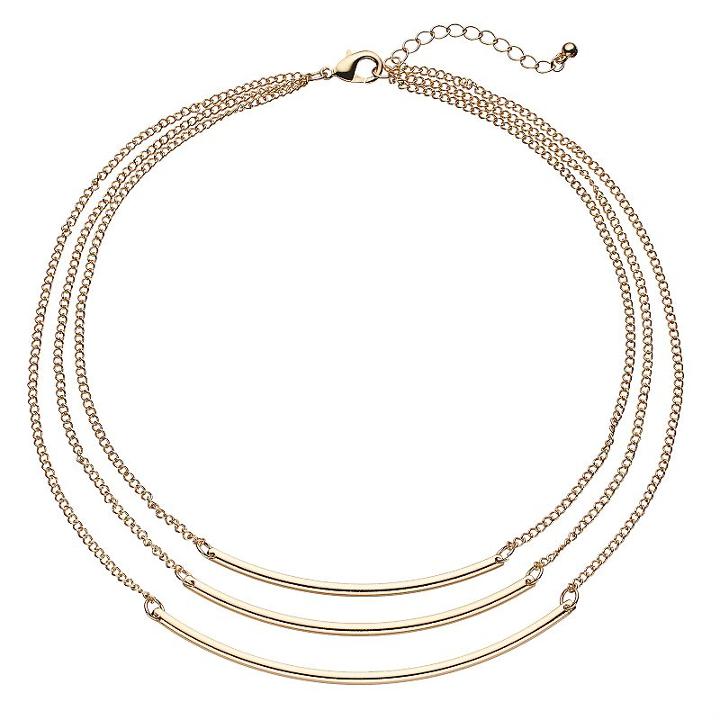 Apt. 9&reg; Curved Bar Multi Strand Necklace, Women's, Multicolor
