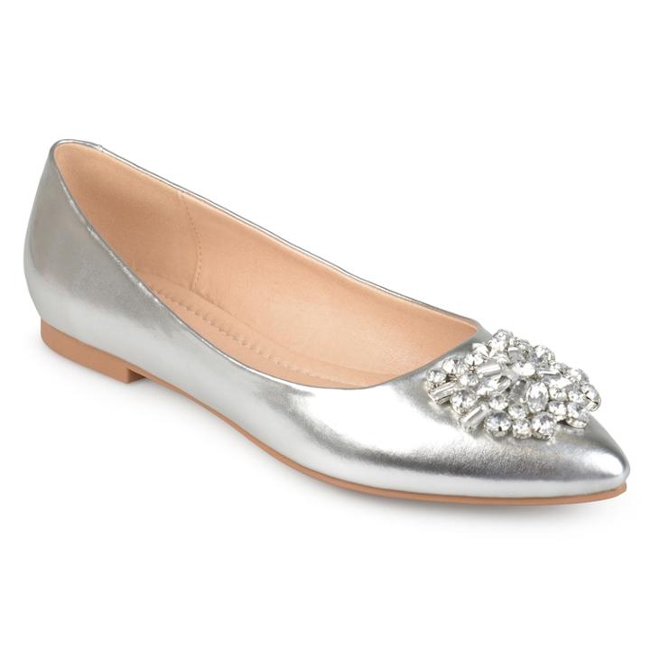 Journee Collection Renzo Women's Ballet Flats, Size: 5.5 Med, Silver