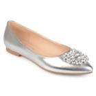 Journee Collection Renzo Women's Ballet Flats, Size: 5.5 Med, Silver