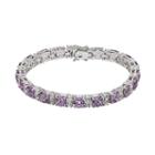 Amethyst & White Topaz Sterling Silver Tennis Bracelet, Women's, Size: 7.5, Purple