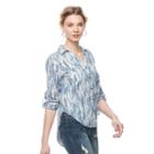 Women's Rock & Republic&reg; Tie-dye High Low Shirt, Size: Medium, Blue