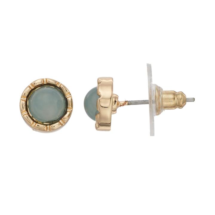 Lc Lauren Conrad Nickel Free Blue Simulated Stone Gold Tone Stud Earrings, Women's