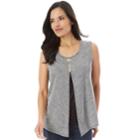 Women's Apt. 9&reg; Split Popover Tank, Size: Large, Black