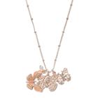 Mudd&reg; Triple Butterfly Charm Long Necklace, Women's, Pink Other