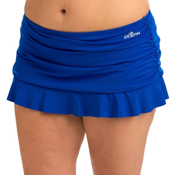 Women's Dolfin Aquashape Hip Minimizer Ruched Skirtini Bottoms, Size: Medium, Brt Blue