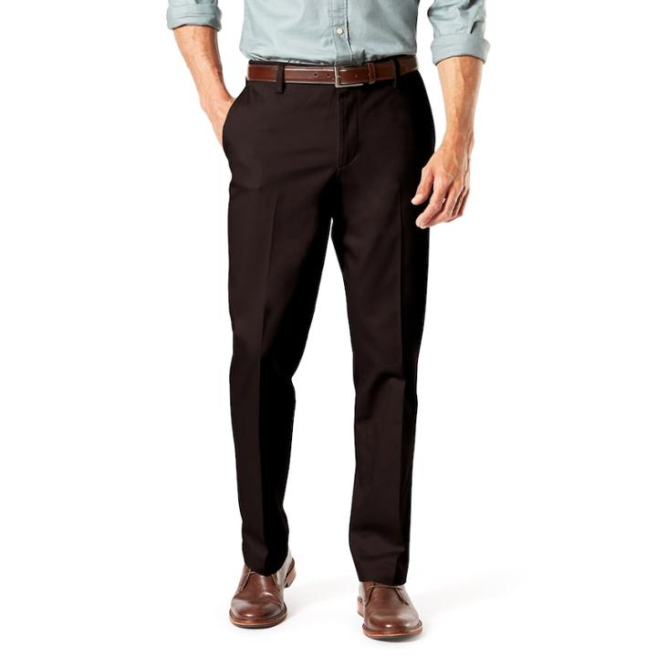 Men's Dockers&reg; Signature Khaki Lux Straight-fit Stretch Pants D2, Size: 40x32, Dark Brown