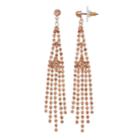 Rose Gold Fringe Nickel-free Drop Post Earrings, Women's, Pink