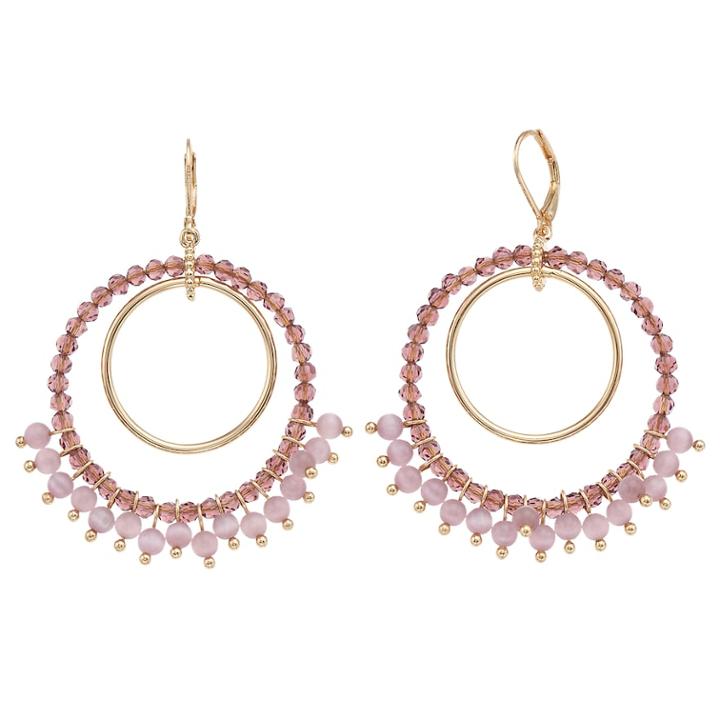 Simply Vera Vera Wang Pink Bead Double Hoop Drop Earrings, Women's