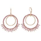 Simply Vera Vera Wang Pink Bead Double Hoop Drop Earrings, Women's