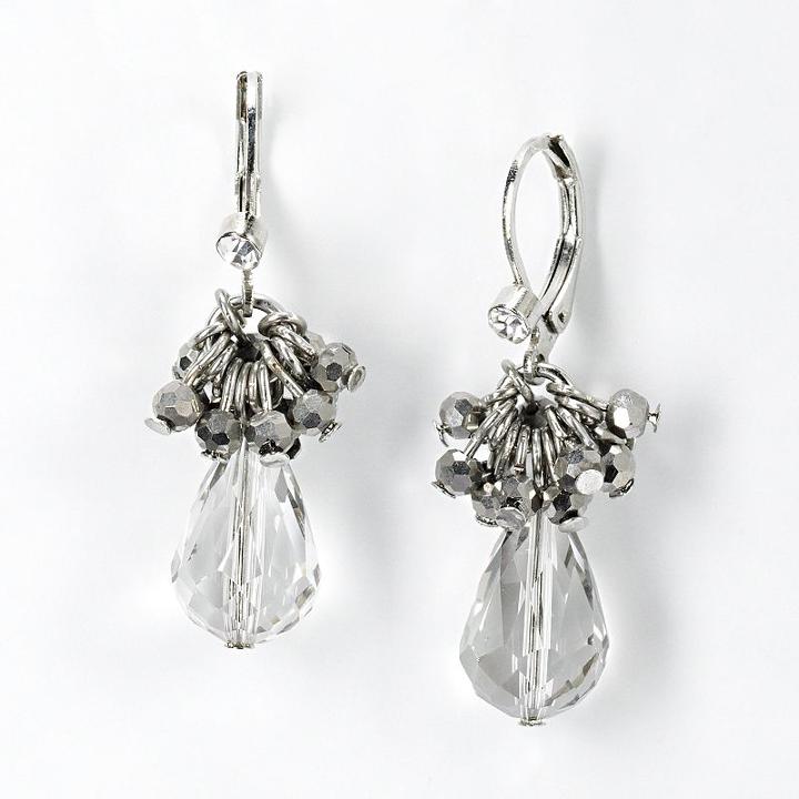 Simply Vera Vera Wang Two Tone Cluster Drop Earrings, Women's, White