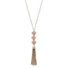 Mudd&reg; Peach Cabochon Tassel Y Necklace, Women's, Med Orange