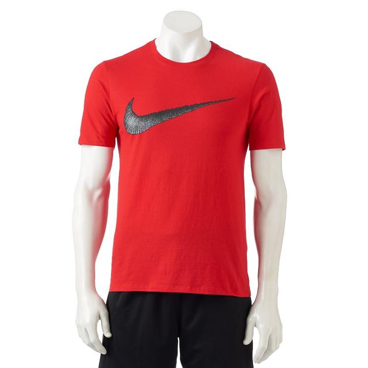 Men's Nike Swoosh Logo Tee, Size: Medium, Red
