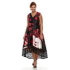 Plus Size Chaya Floral High-low Sleeveless Dress, Women's, Size: 16 W, Black Floral