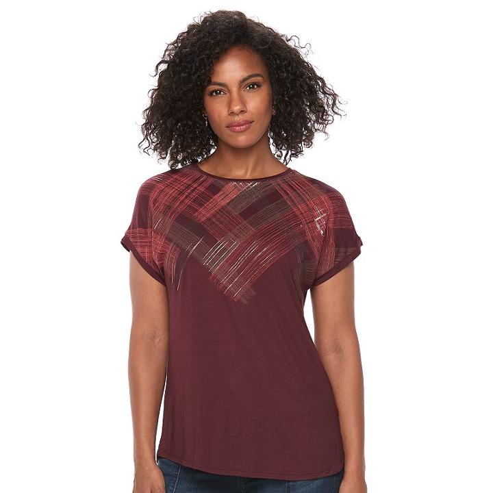 Women's Apt. 9&reg; Embellished Crewneck Tee, Size: Xl, Red