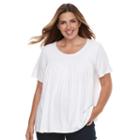 Plus Size Croft & Barrow&reg; Crochet Top, Women's, Size: 2xl, White