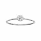 Lc Lauren Conrad 10k Gold Diamond Accent Flower Ring, Women's, Size: 6, White