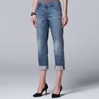 Women's Simply Vera Vera Wang Roll Cuff Capri, Size: 4, Turquoise/blue (turq/aqua)