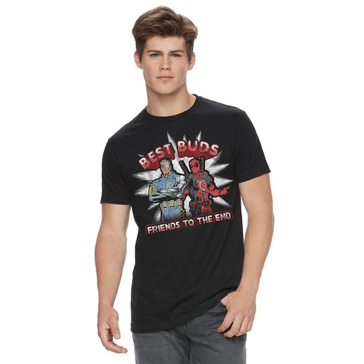 Men's Deadpool Best Buds Tee, Size: Medium, Black