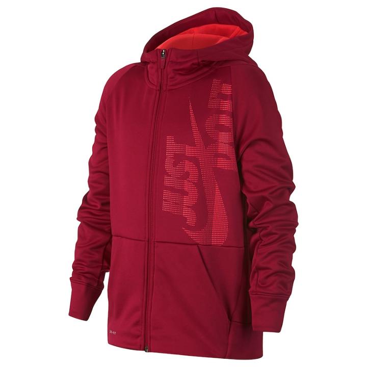 Boys 8-20 Nike Therma Full-zip Hoodie, Size: Large, Med Red