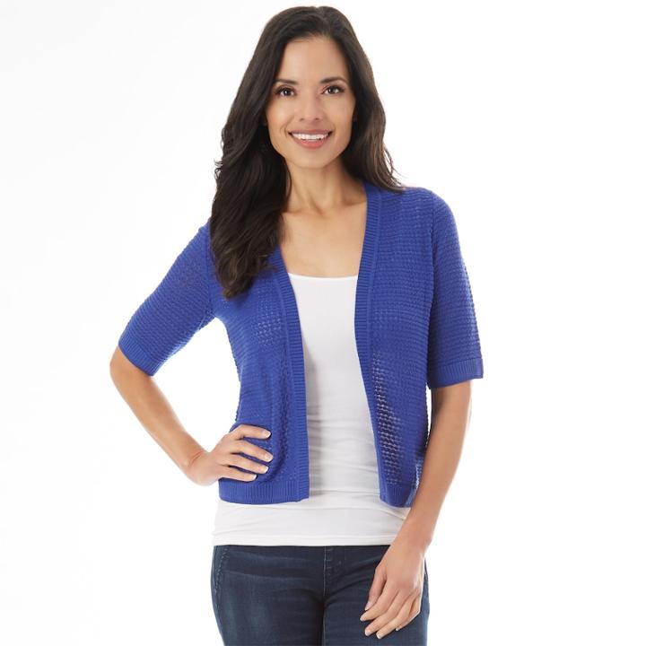 Women's Apt. 9&reg; Open-work Shrug Cardigan, Size: Small, Brt Blue