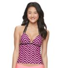 Mix And Match Chevron Push-up Tankini Top, Size: Xl, Ovrfl Oth
