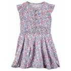 Girls 4-8 Carter's Floral Flutter-sleeved Poplin Dress, Size: 6-6x, Print