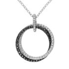 Sterling Silver Diamond Accent Interlocking Circle Pendant, Women's, Size: 18, Black