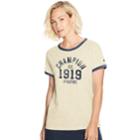 Women's Champion Heritage Vintage Ringer Graphic Tee, Size: Xl, Lt Beige