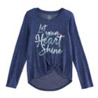 Girls 7-16 So&reg; Cozy Side Knot Tee, Size: 14, Blue